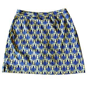 EP Pro Golf Medallion Skort Skirt Women’s Size 10 Blue Yellow Side Zip Pockets